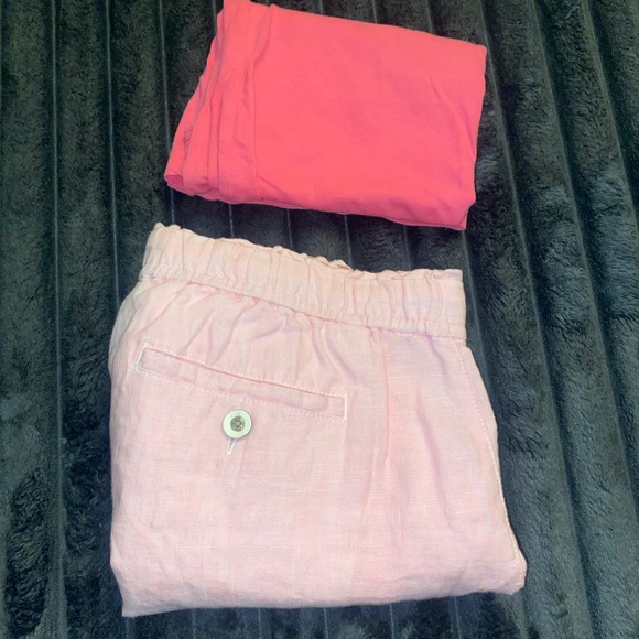 NWOT Tommy Bahama Pink 100% Linen Drawstring Shorts Womens XS Relax Summer Beach - Picture 9 of 9